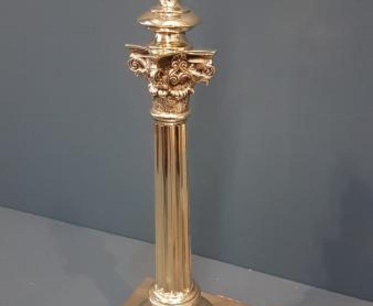 Edwardian Brass Table Lamp - Image 6