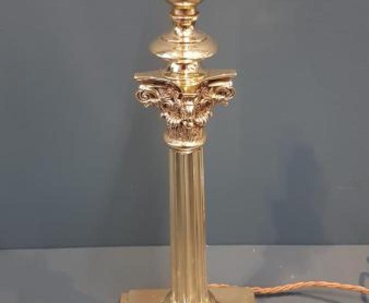 Edwardian Brass Table Lamp - Image 7