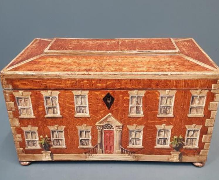 George III Oak Tea Caddy - Image 2