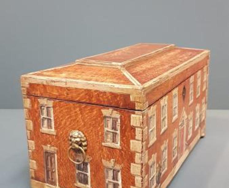 George III Oak Tea Caddy - Image 4