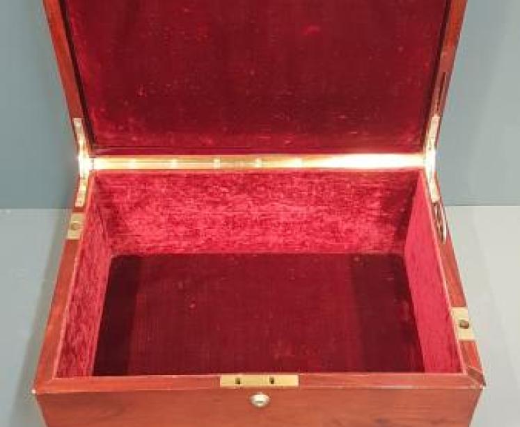 Early Victorian Brass Bound Mahogany Deeds Box - Image 2