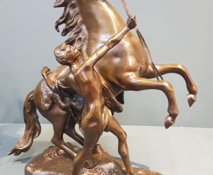 Pair of Victorian Bronze Marley Horses - Image 2