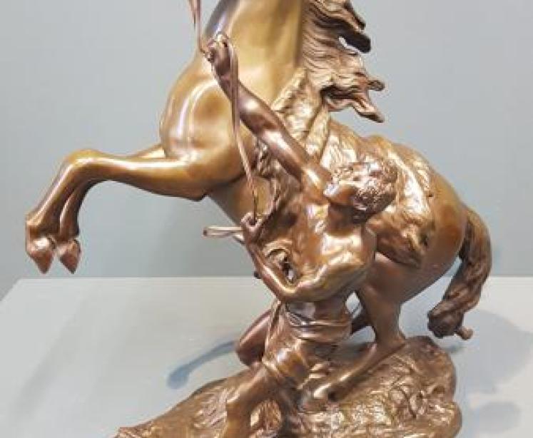 Pair of Victorian Bronze Marley Horses - Image 3