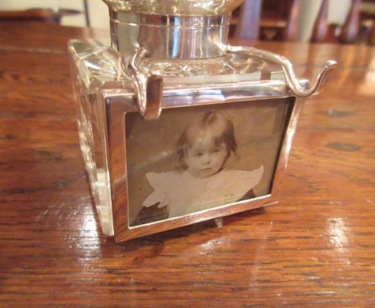 Edwardian Silver Topped Inkwell & Photo Frame - Image 3
