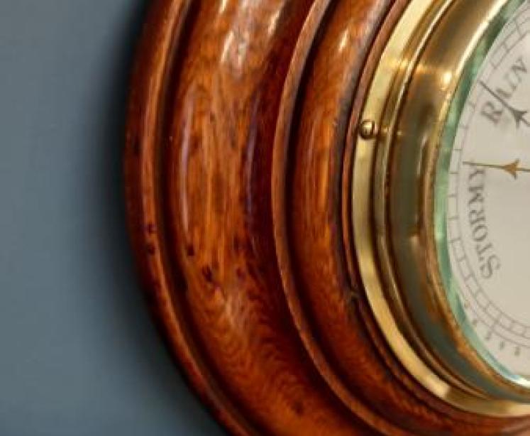 Victorian Polished Oak Newcastle Barometer - Image 3