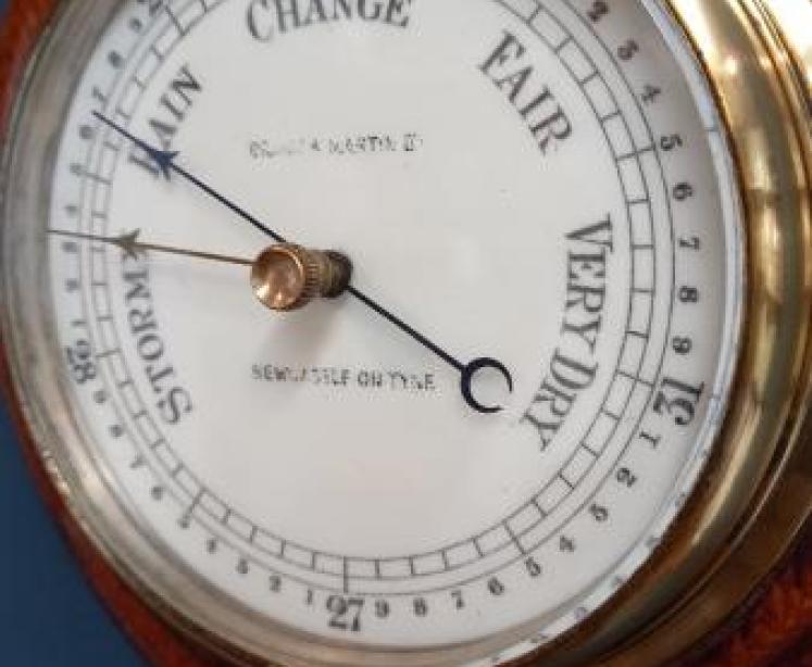 Victorian Polished Oak Newcastle Barometer - Image 4