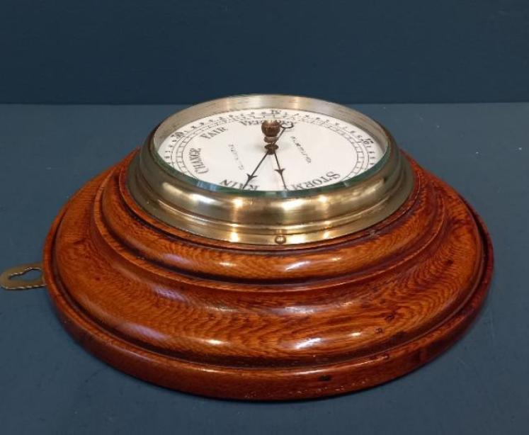 Victorian Polished Oak Newcastle Barometer - Image 6