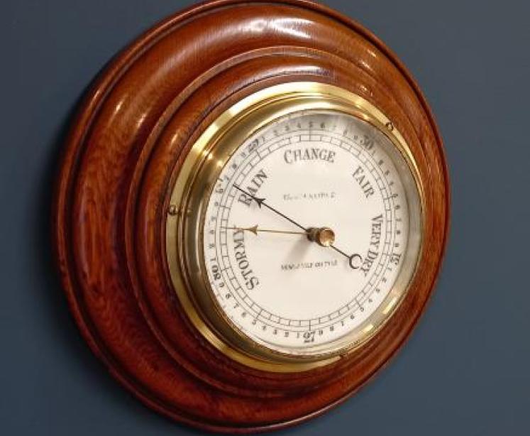 Victorian Polished Oak Newcastle Barometer - Image 7