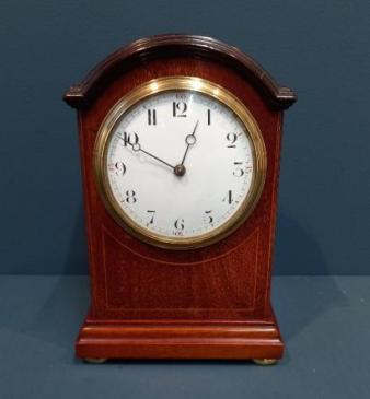 Edwardian Satinwood Banded Mantel Clock