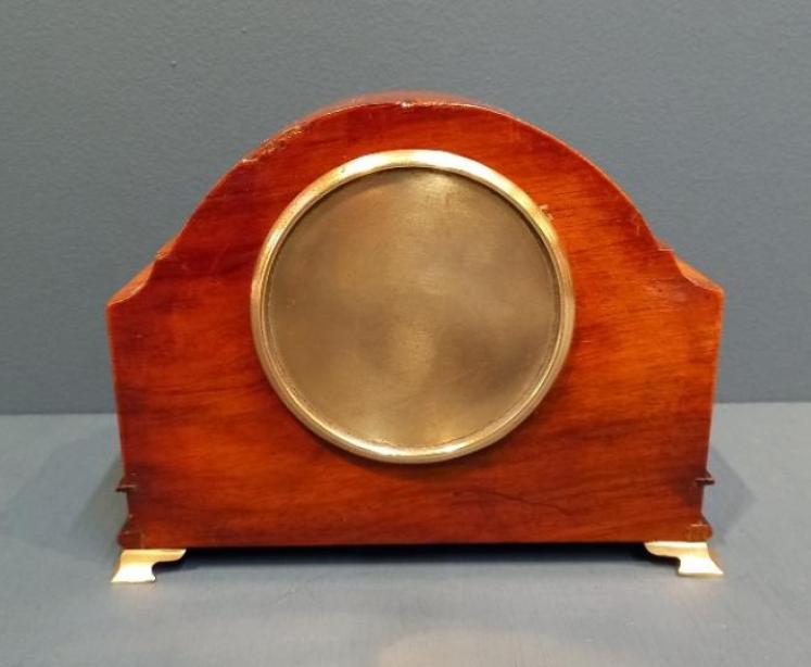 Edwardian Period Burr Walnut & Gilt Mantel Clock - Image 6