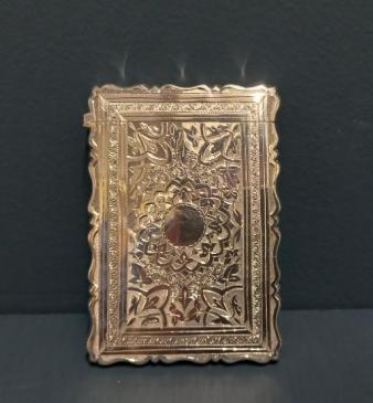 Victorian Engraved Silver Card Case