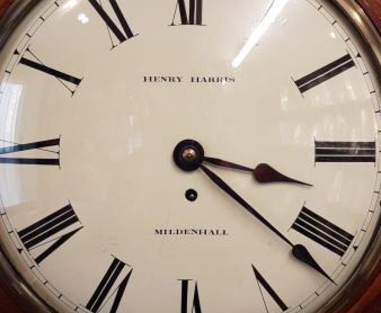 Early Victorian Mahogany Drop Dial Fusee Wall Clock - Image 2