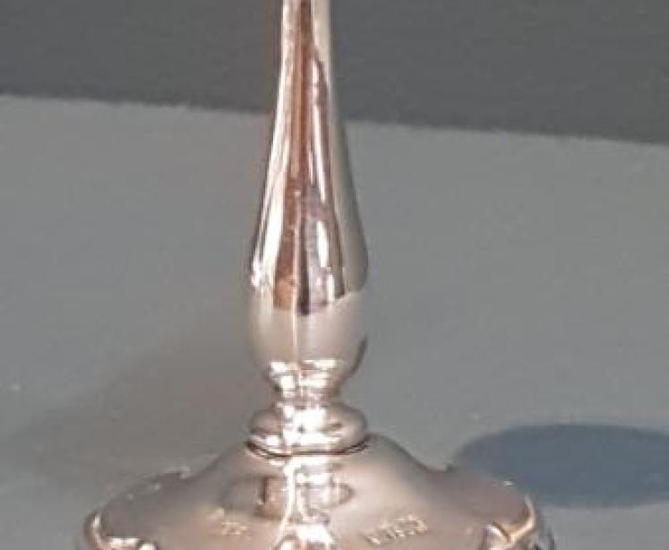 Walker and Hall Cast Silver Taper Stick - Image 6