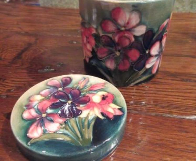 Moorcroft Freesia Pattern Lidded Pot - Image 3