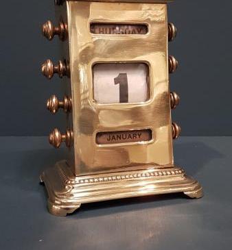 Edwardian Cast Brass Perpetual Desk Calendar