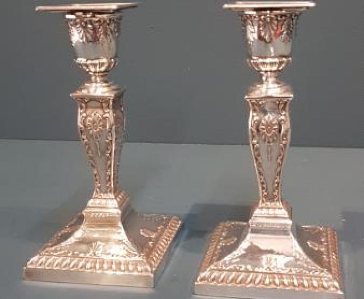 Pair of Fine Quality Victorian Silver Candlesticks - Image 1