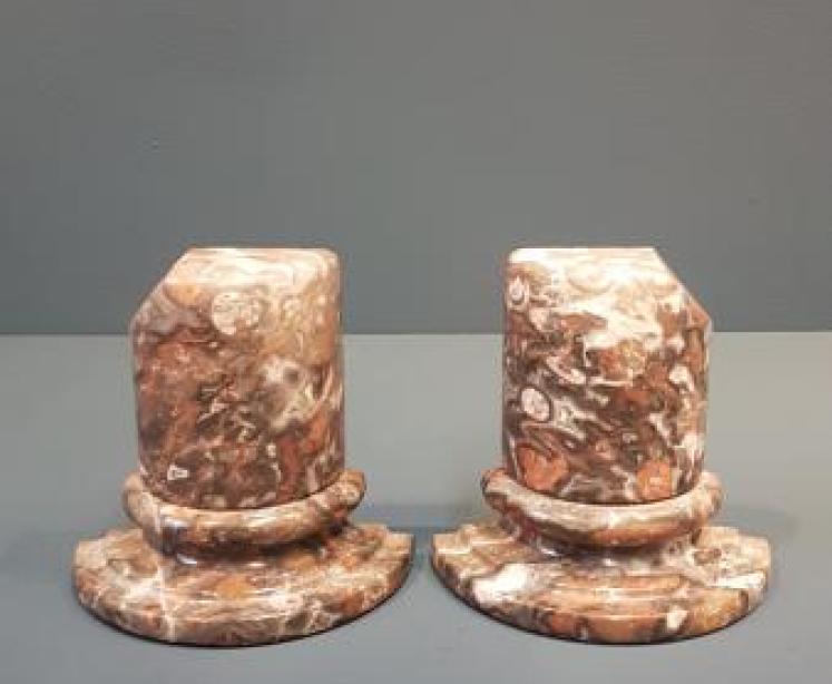 Pair of Victorian Grand Tour Marble Bookends - Image 2