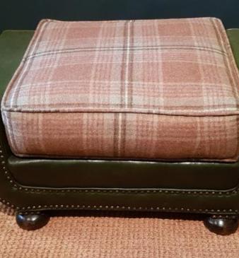 1920's Leather Foot Stool