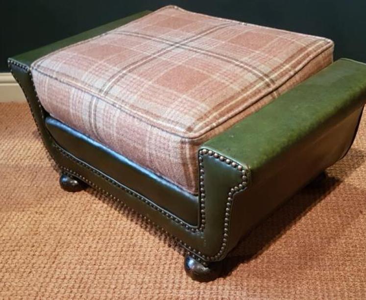 1920's Leather Foot Stool - Image 2