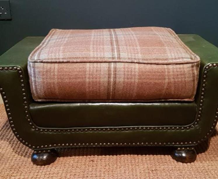 1920's Leather Foot Stool - Image 4