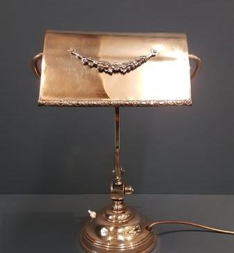 Edwardian Brass Adjustable Bankers Lamp