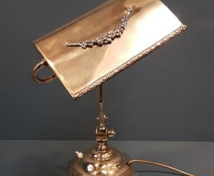 Edwardian Brass Adjustable Bankers Lamp - Image 3