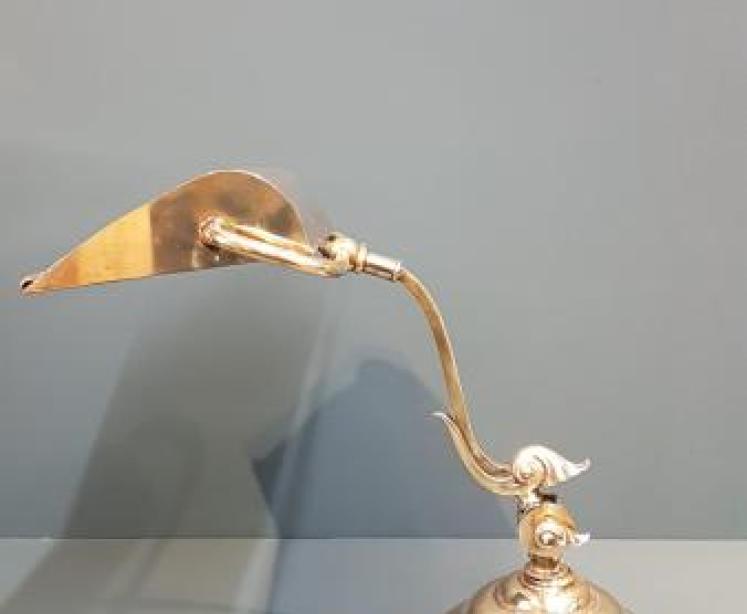 Edwardian Brass Adjustable Bankers Lamp - Image 5
