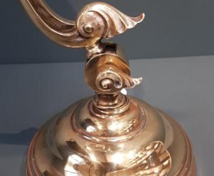 Edwardian Brass Adjustable Bankers Lamp - Image 6