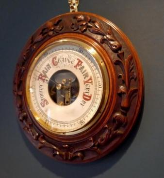Superb Large 14" Victorian Skeletonised Barometer