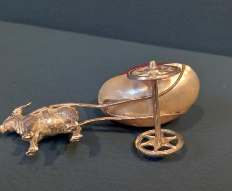 Rare Adie & Lovekin Silver Goat & Cart Pin Cushion - Image 6