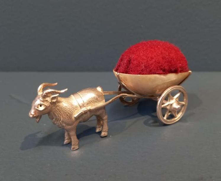 Rare Adie & Lovekin Silver Goat & Cart Pin Cushion - Image 7