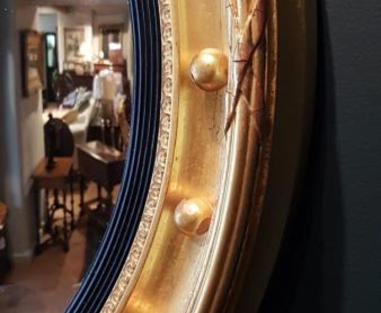 Large Edwardian Gilt Convex Mirror - Image 4