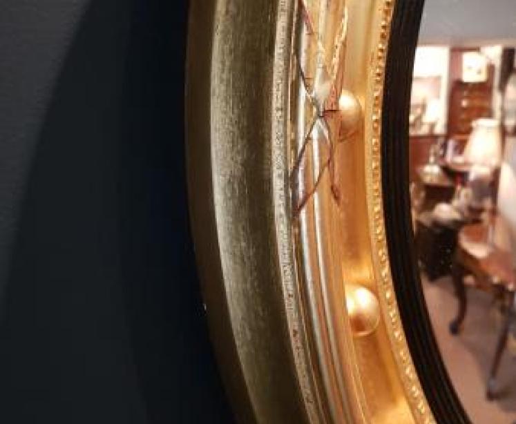 Large Edwardian Gilt Convex Mirror - Image 6