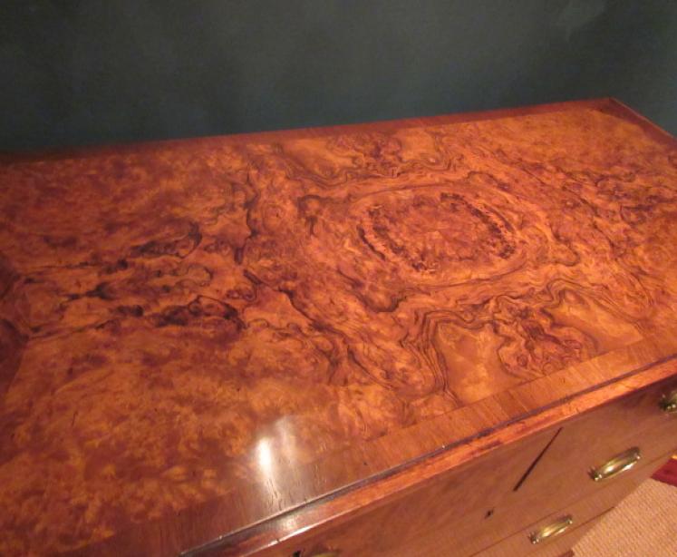 Superior Mid Victorian Burr Walnut Chest of Drawers - Image 4