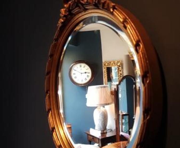 Small Edwardian Timber Gilt Mirror - Image 5