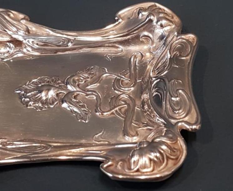 Art Nouveau Silver Snuffer or Pen Tray - Image 7