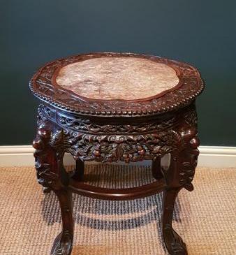 Large Victorian Oriental Rosewood Stand
