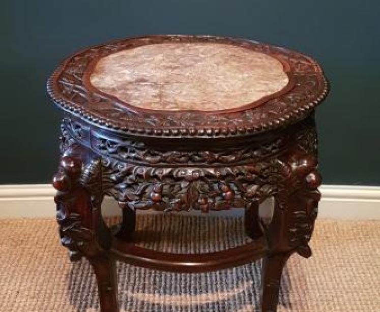 Large Victorian Oriental Rosewood Stand - Image 1