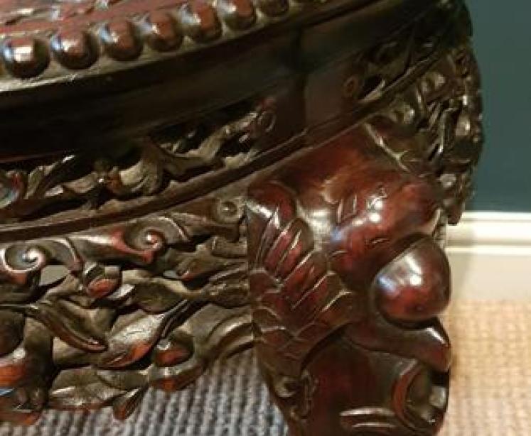 Large Victorian Oriental Rosewood Stand - Image 4