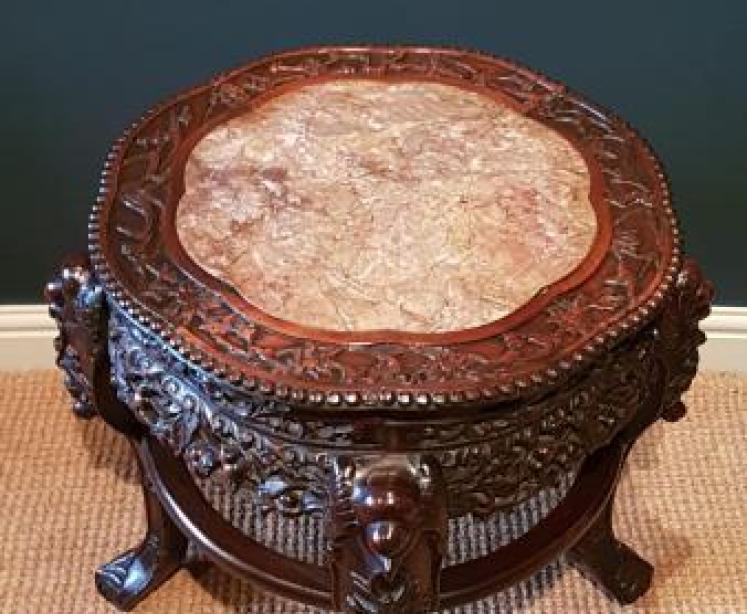 Large Victorian Oriental Rosewood Stand - Image 5