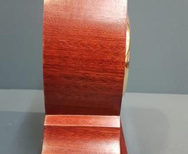 Fine Quality Elliptical Inlaid Mahogany Mantel Clock - Image 6