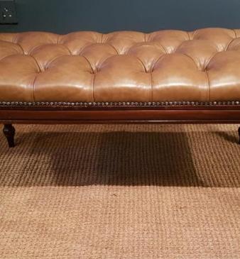 Large Regency Leather Stool