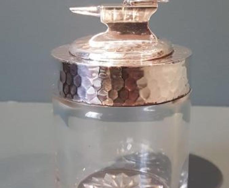 Planished Silver Anvil Handle Table Jar - Image 1
