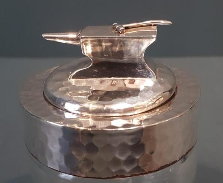 Planished Silver Anvil Handle Table Jar - Image 2