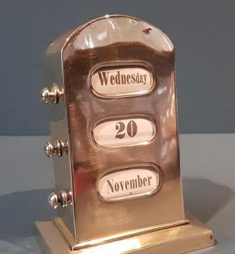 Edwardian Brass Perpetual Desk Calendar