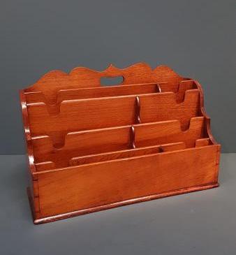 Large Victorian Walnut Waterfall Letter Rack
