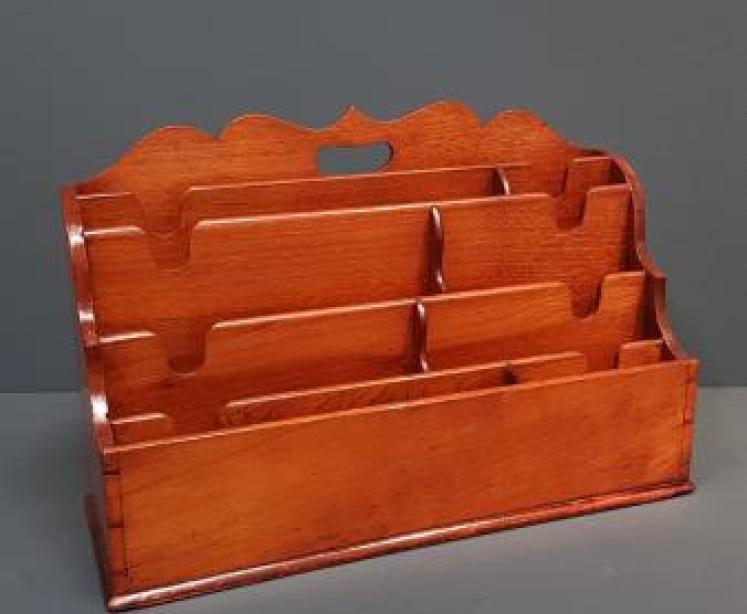 Large Victorian Walnut Waterfall Letter Rack - Image 1