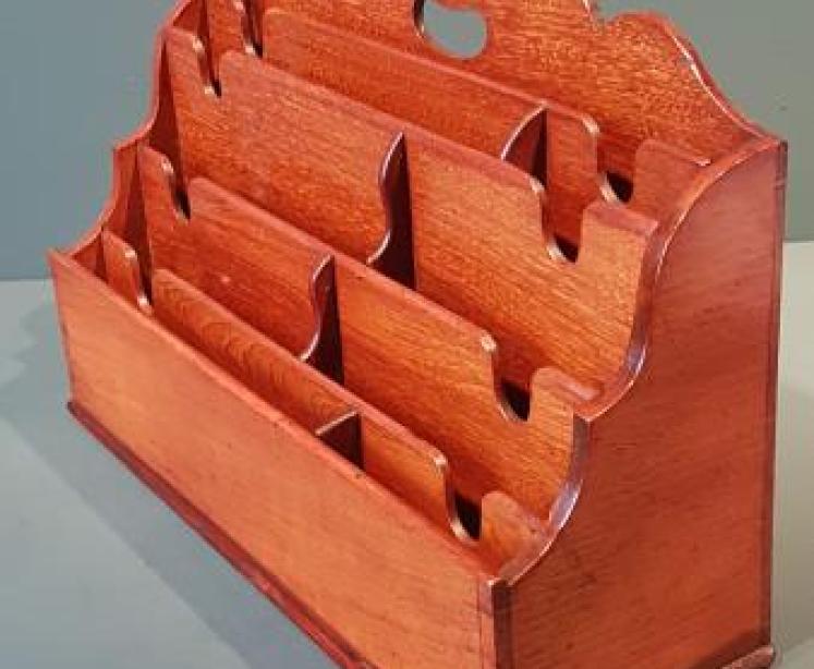 Large Victorian Walnut Waterfall Letter Rack - Image 3