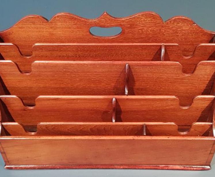 Large Victorian Walnut Waterfall Letter Rack - Image 5