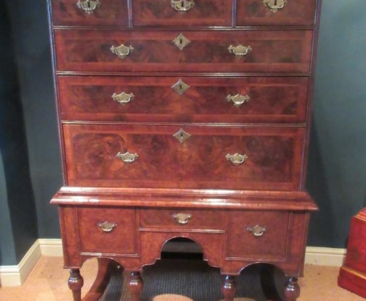 Stunning William & Mary Period Walnut Chest on Stand - Image 1